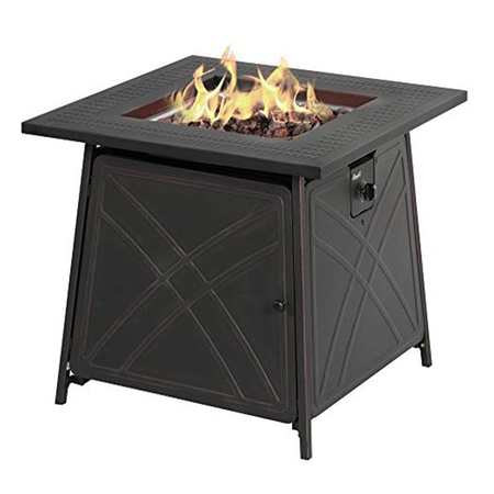 LIVING ACCENTS FIRE PIT PROPAN SQR 28"" SRGF11634